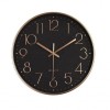30cm 'Milan' Wall Clock Black & Gold