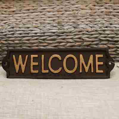 Cast Iron Welcome sign